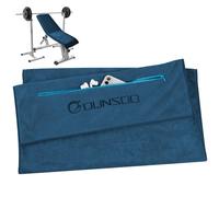DUNSOO Asciugamano sportivo in microfibra con tasca con cerniera per ginnastica e allenamento, 120 x 50 cm, colore: blu navy