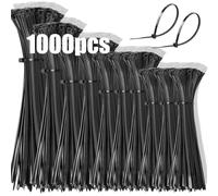 1000 pezzi Fascette plastica lunghe nere 100/150/200/250/300 mm per elettricista