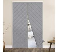 DUNSOO Tende Termiche Magnetica per Porta 100 x 200cm, Tenda Termica Isolante Freddo, Imbottitura in Fibra di Poliestere Spessa, Chiusura Automatica a Calamite per Balcone Soggiorno Cantina