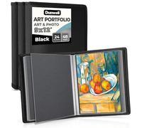 Dunwell Art Portfolio - Cartellina per schizzi, 22 x 30 cm, confezione da 3, 24 tasche, 48 pagine, raccoglitore per opere d'arte, raccoglitori per schizzi, portfolio artistico per bambini