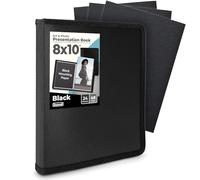 Dunwell Raccoglitore per foto da 20,3 x 25,4 cm, nero, 1 confezione), libro di presentazione con 24 tasche per 48 pagine da 20,3 x 25,4 cm, raccoglitore per fotografie o opere d'arte, raccoglitore per
