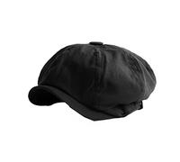 Dunxiles Berretto da Strillone da Uomo, Berretto con Visiera Casual in Cotone, Cappello da Tassista Stile Vintage Primavera Autunno - Tinta Unita, Berretto in Pelle