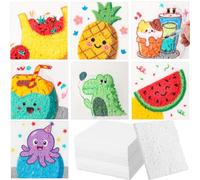 Dunzoom 100 pezzi quadrati magici Puffy Paint Paper 8,5 * 8,5 cm Magic Foam Texture Kit per pittura in schiuma Texture Carta 3D Disegno Spugna Tela Fai da te Arte e Artigianato Forniture per bambini