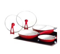Duo 2 Magic Premium Set 28 cm + 24 cm + Coperchio 20 cm Padella con Manico Rimovibile - Das Original di Media Shop