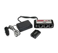Duo-4, presa corrente tripla, USB, telecomando, 12V 10A max. Uscita a 2 voltaggi
