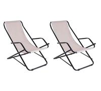 DUO COPPIA DI SDRAIO DA GIARDINO COLORE BEIGE