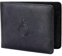 DUO DUFFEL Porta badge per disabili e timer, portabadge in pelle PU, protezione per il permesso di parcheggio disabili, a prova di ologramma, Nero