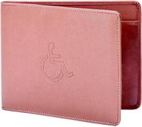 DUO DUFFEL Porta badge per disabili e timer, portabadge in pelle PU, protezione per il permesso di parcheggio disabili, a prova di ologramma, rosa.