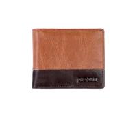 DUO DUFFEL Portafoglio da uomo in pelle con protezione RFID Extra robuste doppie cuciture 8 scomparti per carte di credito, marrone, taglia unica, Moderno