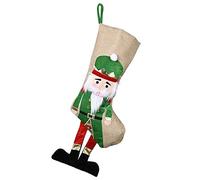 DUO ER Calza della Befana Lino Pleuche Candy Bag Babbo Natale Calza calzino Regalo del Supporto della Caramella Borse Decoration Ornamenti for la Festa del Partito (Colore : Green)