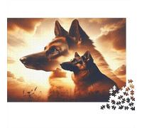 Duo pastore tedesco Puzzle 1000 Pezzi In cartone Resistente, Un Tangram Per Giochi Di Puzzle Per Lo Sviluppo Cognitivo, Ideale Per Attività Fuzzle Post-scuola, Il Puzzle Più Venduto 52x38cm/1000pcs
