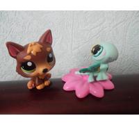 DUO PETSHOP Chien Cacao & Libellule Bleu Turquoise Neuf hors emballage