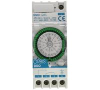 DUO QRS 250V.INTERRUPTOR HORARIO ANALOGICO 2 MOD. SEMANAL. MANIOBRA 3,5 H CON RESERVA >150 H 16(4) A