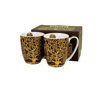 Duo Set di 2 tazze classiche The Kiss Brown ispirate a G. Klimt - 0,36 l