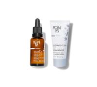 Duo Skin New & Brillante Intense - Siero Vitamina C Yonka 30 ml + Glyconight Maschera 50 ml - Anti-Aging, Brillante, Riduzione delle Compici, Pelle nuova, 99,9% Ingredienti Naturali