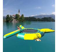 DUOAZJL Trampolino Acquatico Gonfiabile, Trampolino da Lago, Trampolino Acquatico con Scivolo, Trampolino Acquatico, Piattaforma per Nuoto per Adulti, Parco Acquatico con trampolini