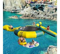 DUOAZJL Trampolino Acquatico Gonfiabile, Trampolino da Lago, Trampolino Acquatico con Scivolo, Trampolino Acquatico, Piattaforma per Nuoto per Adulti, Parco Acquatico con trampolini