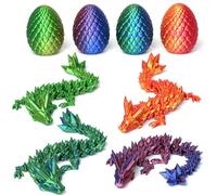 DUOCIYUAN Set di 4 uova di drago stampate 3D, a sorpresa con drago, giocattolo misterioso drago per adulti, bambini, drago 3D nell'uovo per il giorno di Natale, decorazione da scrivania (B)