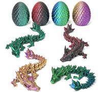 DUOCIYUAN Set di 4 uova di drago stampate 3D, a sorpresa con drago, giocattolo misterioso drago, per adulti, bambini, drago 3D nell'uovo per il giorno di Natale, decorazione da scrivania (C)