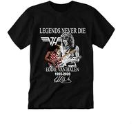 DUOduoAi Legends Never Die Eddie Van Halen 1955 Signature Mens T-Shirt Bigsize Size XL