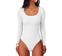DUOEASE Body Donna Maniche Lunghe Sexy Chic Top Donna Slim Fit Basic | Scollo a U, Maniche Lunghe, A Coste Stretch, Slim Fit, Morbido e Confortevole, Ideale ogni giorno e per look a strati