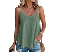 DUOEASE Canotta Donna Estive, Top Spaghetti Estivo Senza Maniche, Canottiera Donna Elegante(Verde M)