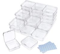 DUOFIRE 24 contenitori con coperchio, piccoli, per piccoli pezzi, per piccole perline, pillole, gioielli, scatola per riporre viti, accessori per bricolage (8,4 x 8,4 x 2,7 cm)