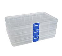 Duofire, contenitore in plastica (24 scomparti) gioielli orecchino Tool contenitori 15 grids White X3