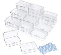 DUOFIRE Scatola Plastica con Coperchio Contenitore Piccolo in Plastica Trasparente con Perline, 24 contenitori piccoli con coperchio per perline, gioielli (9,4 x 6,4 x 2,5 cm)