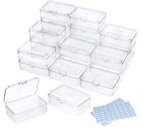 DUOFIRE Scatola Plastica con Coperchio Contenitore Piccolo in Plastica Trasparente con Perline, 24 contenitori piccoli con coperchio per perline, gioielli (9 x 6 x 3,2 cm)
