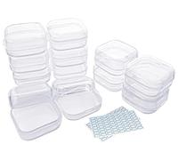 DUOFIRE Scatole Plastica con Coperchio Piccola, 12 Pezzi, 3,5x3,5x1,8 cm | Scatola Trasparente Contenitori in Plastica, per Perline, Gioielli, Pezzi da Gioco, Carte e Accessori Artigianali