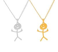 DUOHERESHUI 2 Pezzi Collana Con Ciondolo, Collana Divertente Doodle, Collana Di Doodle Divertente,Collane Di Gesti Della Mano,Collana Con Dito Medio Sorridente Per Uomini e Donne,Dito Medio Ciondoli