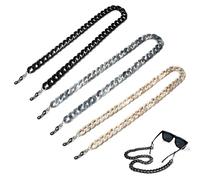 DUOHERESHUI Catena Per Occhiali, 3 Pezzi Catena Per Occhiali Donna, Cordino Per Occhiali, Occhiali Da Sole Catena Acrilico, Moda Occhiali Catena, Per Occhiali Da Sole, Occhiali Da Lettura