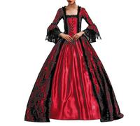 Duohropke Abiti vittoriani per donne Court Masquerade Abito medievale Abito da cortile Goth Dress Abito da ballo Lolita Vestito da festa Swinging Abito da sera Regina Costume Maxi Abito Sissi, Colore
