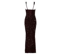 Duohropke Abito da sera da donna con paillettes, lungo e aderente, abito da sera lucido, abito da ballo con glitter, abito formale con spalle scoperte, maxi abito per ballo di fine anno, matrimonio
