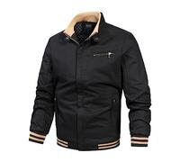 Duohropke Blouson - Giacca da uomo primaverile, estiva, leggera, per il tempo libero, leggera, da aviatore, per l'autunno, per le escursioni, da baseball, con tasche con cerniera, 02 nero, M