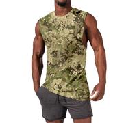 Duohropke Canottiera da uomo, mimetica, sportiva, motivo Tie-Dye, per il tempo libero, senza maniche, per il fitness, per il bodybuilding, 01 Camouflage, L
