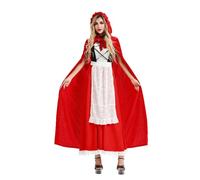 Duohropke Costume da Cappuccetto Rosso da donna, mantello e grembiule per addio al celibato, travestimento Drag Queen, vestito da fiaba, Halloween, Natale, cosplay, costume di ruolo