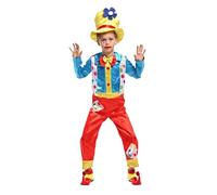 Duohropke Costume da pagliaccio per bambini, set di 4 pezzi, accessori per costume da pagliaccio, con parrucca, costume di carnevale, cosplay, travestimento, divertente uccello da circo, P celeste, XL