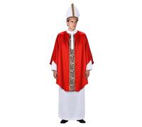 Duohropke Costume da papa da uomo da Babbo Natale, vescovo, vestaglia con cappello e barra a croce biblica, cattolico, cardinale, vescovo, per Halloween, chiesa, tema, cosplay
