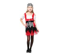 Duohropke Costume da pirata per bambini, 3 pezzi, accessorio per costume da pirata con cappello da pirata, fascia per gli occhi, fazzoletto da pirata per Halloween, carnevale, 05 rosso, M