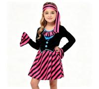 Duohropke Costume da pirata per bambini, 3 pezzi, accessorio per costume da pirata con cappello da pirata, fascia per gli occhi, fazzoletto da pirata per Halloween, carnevale, 04 rosa., XL