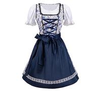 Duohropke Dirndl - Abito tradizionale Dirndl da donna, 2 pezzi, vestito tradizionale Dirndl, costume tradizionale bavarese, costume tradizionale Dirndl e Dirndl, per donne e ragazze, Blu, M