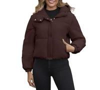 Duohropke Giacca invernale da donna trapuntata calda, con maniche rimovibili, trapuntata, giacca trapuntata, piumino invernale, con colletto rialzato, cappotto invernale, giacca per le mezze stagioni