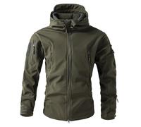 Duohropke Giacca softshell impermeabile da uomo, giacca da lavoro, giacca invernale foderata, giacca a vento con cappuccio, per esterni, calda, antivento, impermeabile, 01 verde., M