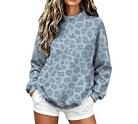 Duohropke Leo - Felpa da donna a collo rotondo, oversize, per autunno e inverno, caldo, a collo alto, tinta unita, con tasca sul ginocchio, comoda e aperta, elegante, per il tempo libero