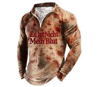 Duohropke Maglietta a maniche lunghe da uomo, divertente orrore, per Halloween, per il tempo libero, Brick Rot5, L