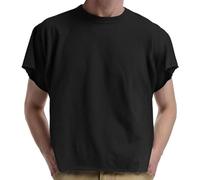 Duohropke Maglietta da uomo Boxy Cropped Raw Cut Tee a maniche corte, girocollo, casual, basic top, taglie forti, Y2K, Streetwear, traspirante, leggera, estiva, Nero , M