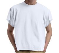 Duohropke Maglietta da uomo Boxy Cropped Raw Cut Tee a maniche corte, girocollo, casual, basic top, taglie forti, Y2K, Streetwear, traspirante, leggera, estiva, bianco, M