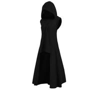 Duohropke Mantello da donna con cappuccio Assassins Creed, costume medievale, gotico, con cappuccio, taglie forti, per cosplay, vintage, taglie forti, mini abito con cappuccio irregolare